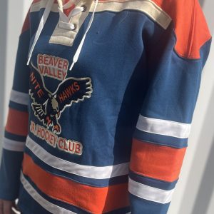 HCK-SEW-HoodieJersey Hoodie - Embroidered Logo - Sewn on Stripes-BV nitehawks