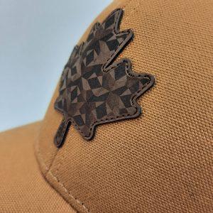 VH Sport Lasered Leather patch on brown hat